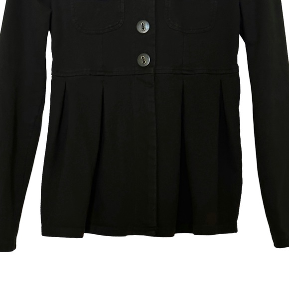 CLAVIN KLEIN JEANS Women's Black Button Front Pleated Jacket Size Medium - Picture 4 of 12